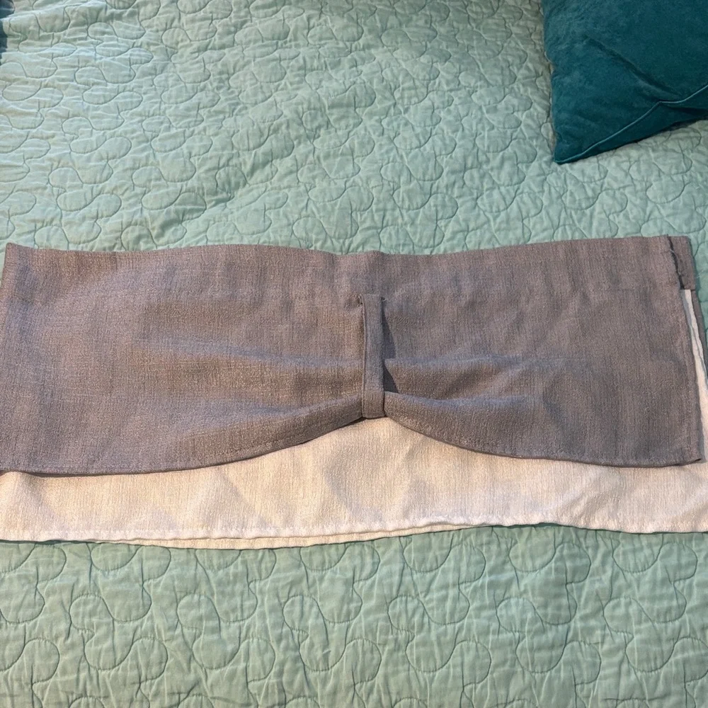One window valance - grey and white